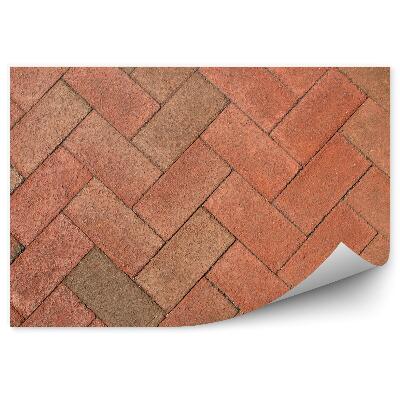 Fotótapéta Tégla kocka mintás téglalapok halszálkás járda háttér