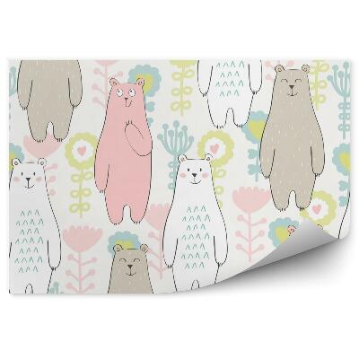 Fotótapéta Medvék és virágok