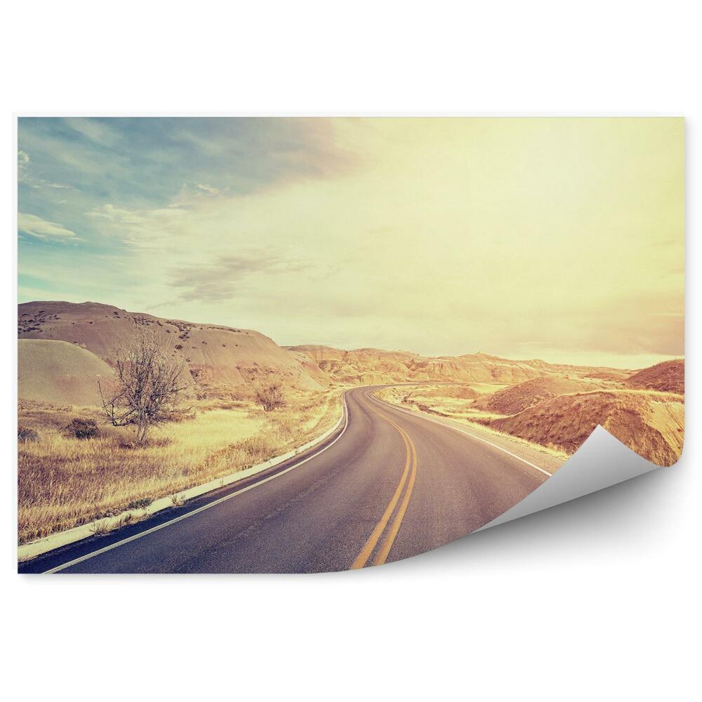 Fotótapéta Autópálya a sivatagban naplementekor