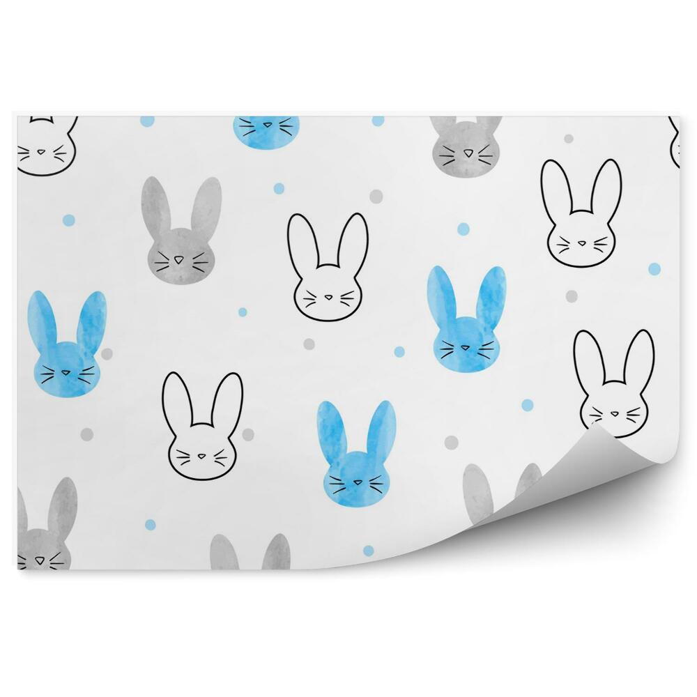 Poszter tapéta Kék és szürke rajzfilm nyuszik