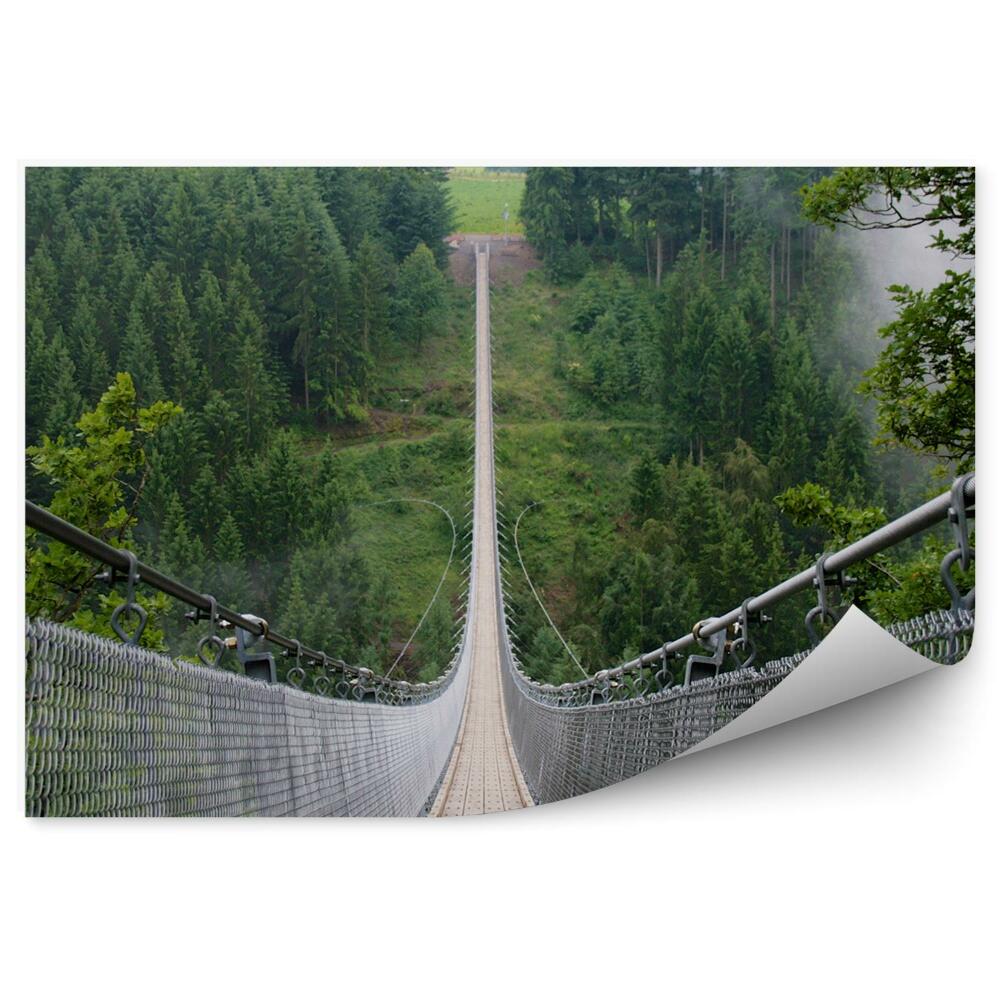 Fotótapéta Egy hosszú függőhíd a szakadék felett