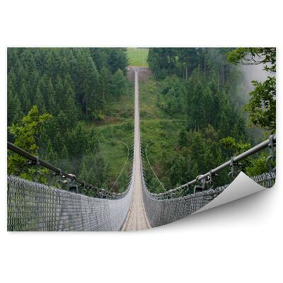 Fotótapéta Egy hosszú függőhíd a szakadék felett