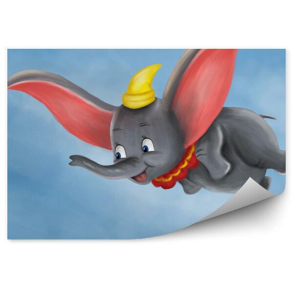 Poszter tapéta Repülő cirkuszi elefánt az égen