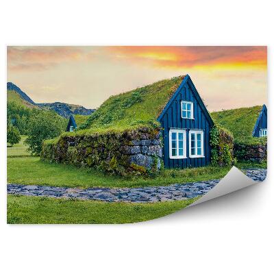 Öntapadós fotótapéta falra Egy kis falu zöldellő házakkal