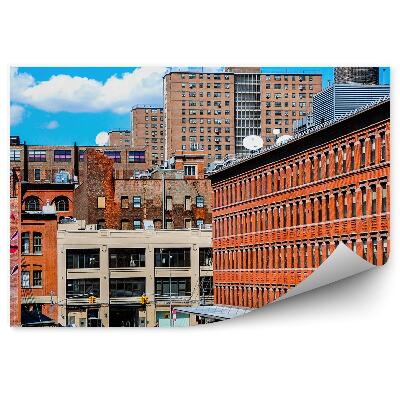 Fotótapéta légi felvétel New York-i felhőkarcolók fényei