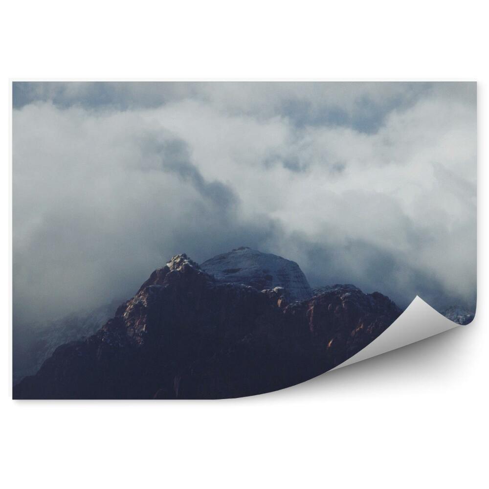 Öntapadós fotótapéta falra Hegyek hó téli égbolt felhők