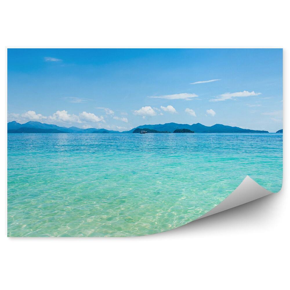 Öntapadó fotótapéta Homok-óceán hegyek égbolt felhők