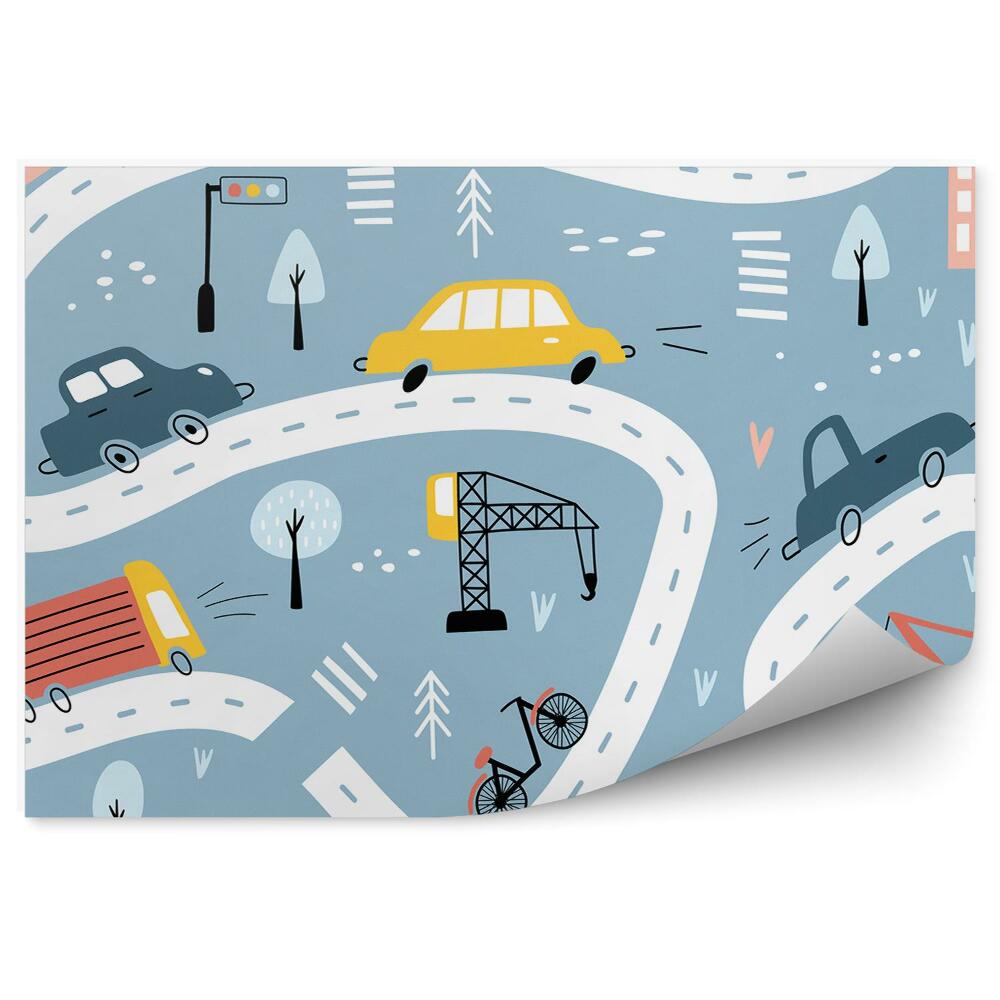 Fotótapéta Városi autók forgalom építési közlekedési utcák