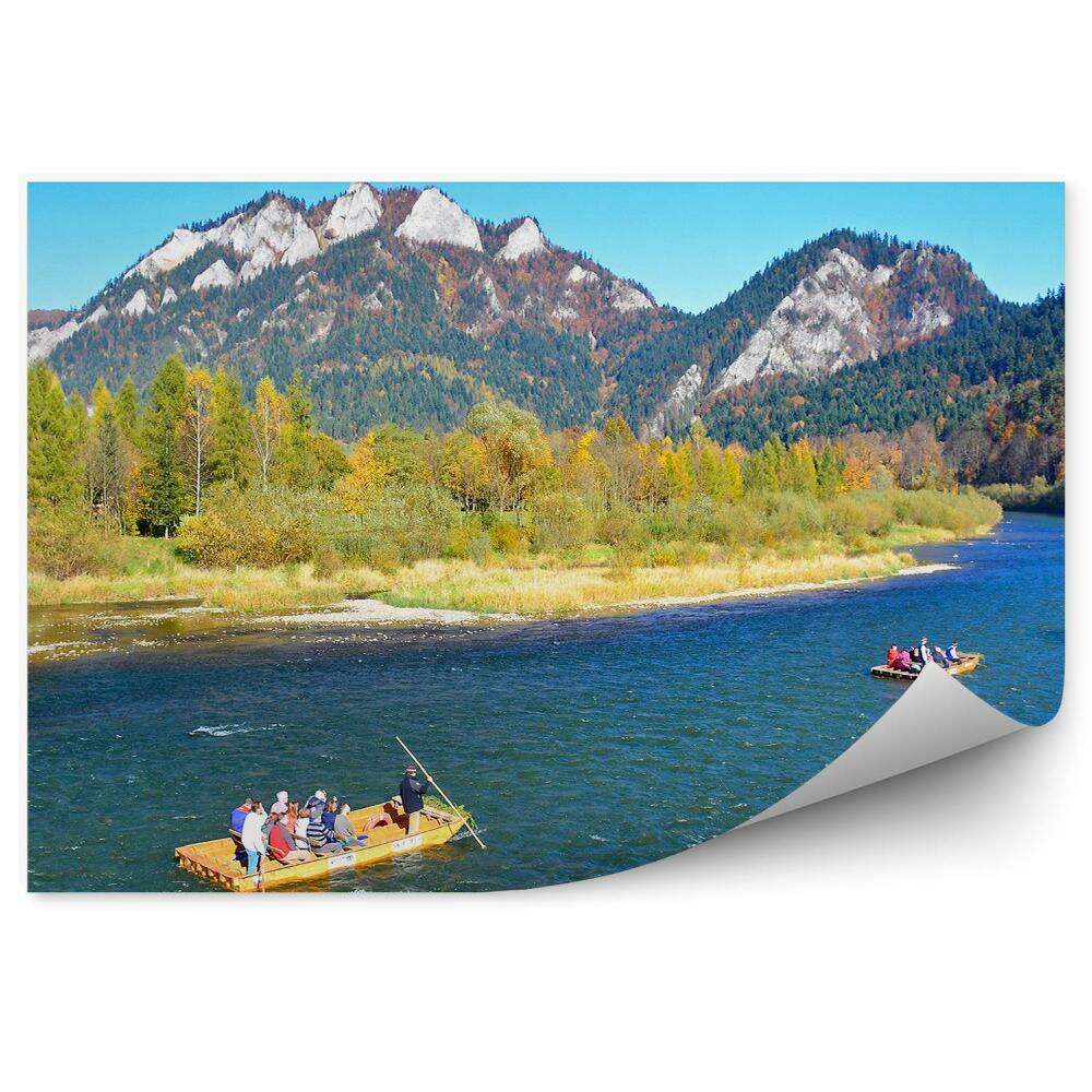 Öntapadós fotótapéta falra Tutajozás a Pieninyen a Dunajecen kora ősszel