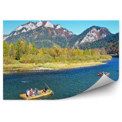 Öntapadós fotótapéta falra Tutajozás a Pieninyen a Dunajecen kora ősszel