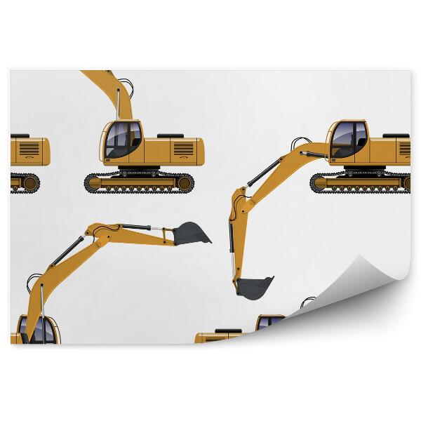 Fotótapéta Játék kotrógépek egy sima háttéren