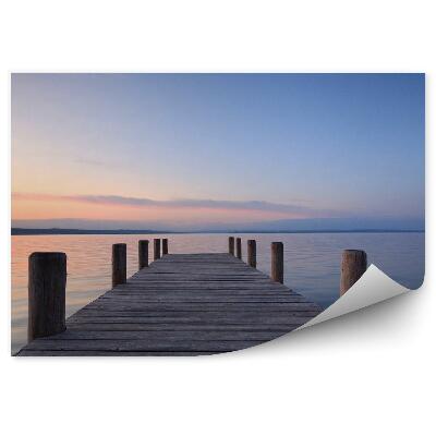 Modern fotótapéta Yacht móló tó felhők naplemente