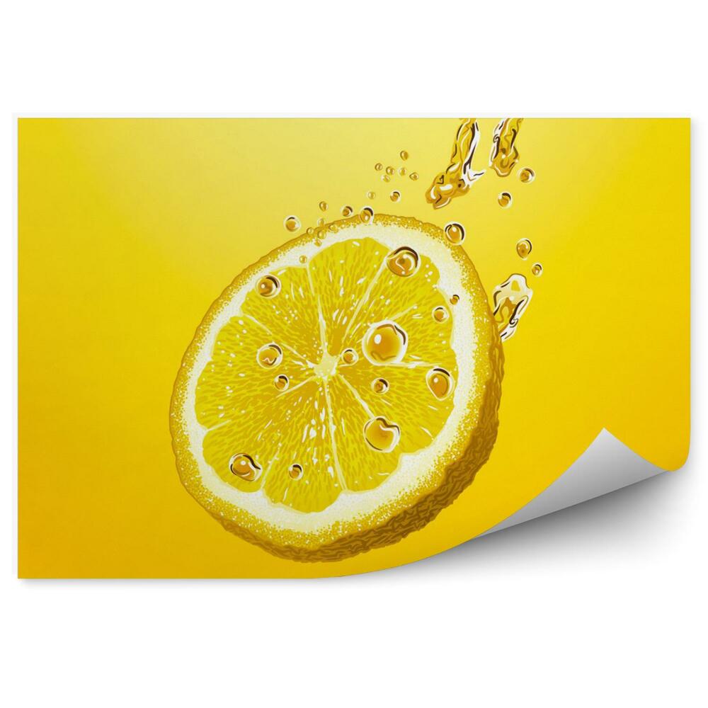 Kép Tapéta Citrom szelet buborékokkal
