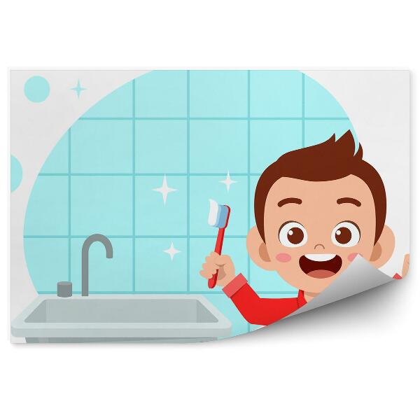Poszter tapéta Fogkrém fogkefe fürdőszoba higiénia
