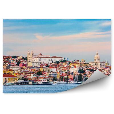 Fotótapéta Lisszabon légi felvétel épületek óceán felhők