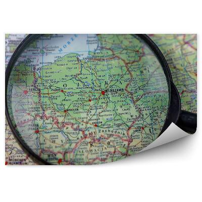 Fotótapéta Nagyító Lengyel zöld térkép