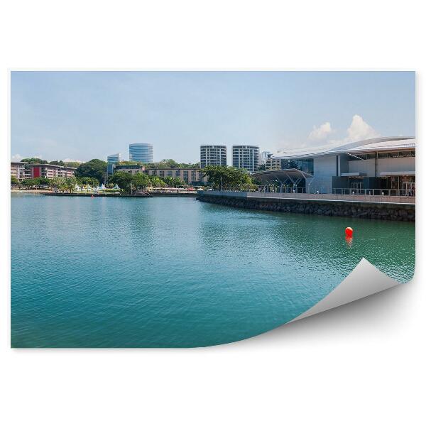 Öntapadó fotótapéta Panorámás kilátás a város Darwin Marks sziklák fák ég felhők