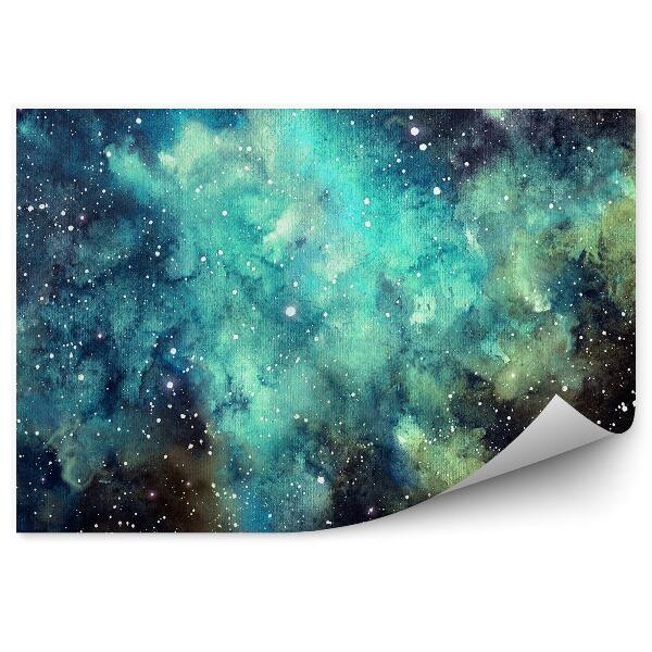 Öntapadós fotótapéta falra Kék zöld ködök csillag égbolt kép