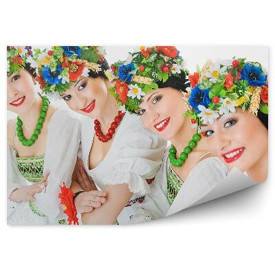 Modern fotótapéta Ukrán táncosok virágokkal és korallokkal