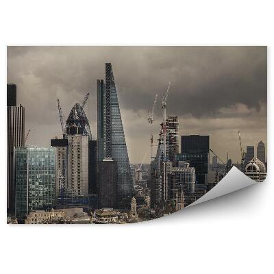 Fotótapéta Temze, csónakok, égbolt, felhők, kilátókerék, London, hidak