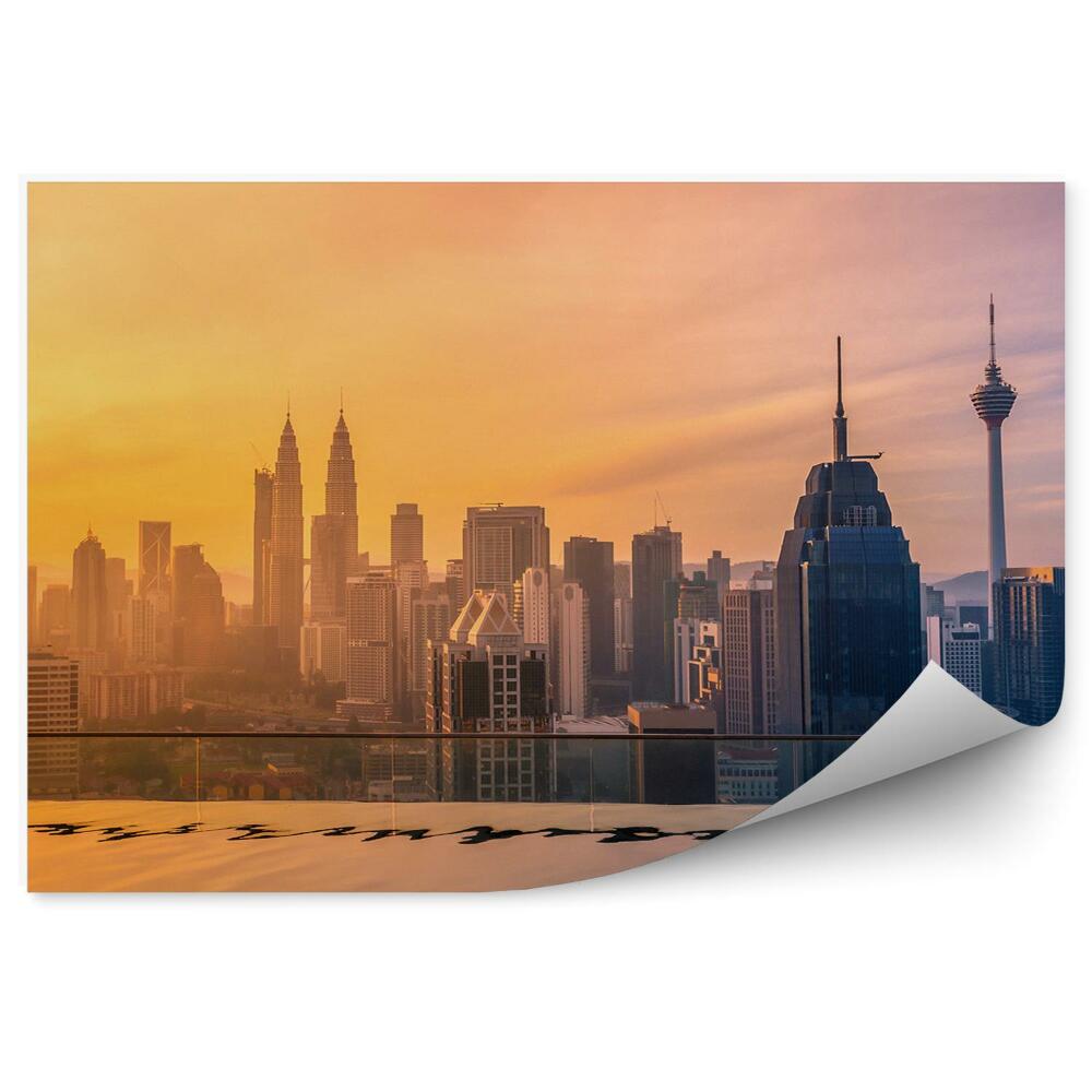 Fotótapéta Panoráma Kuala Lumpur városáról a vízen