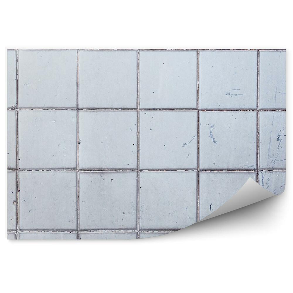 Fotótapéta Kék kockás csempe grunge minta