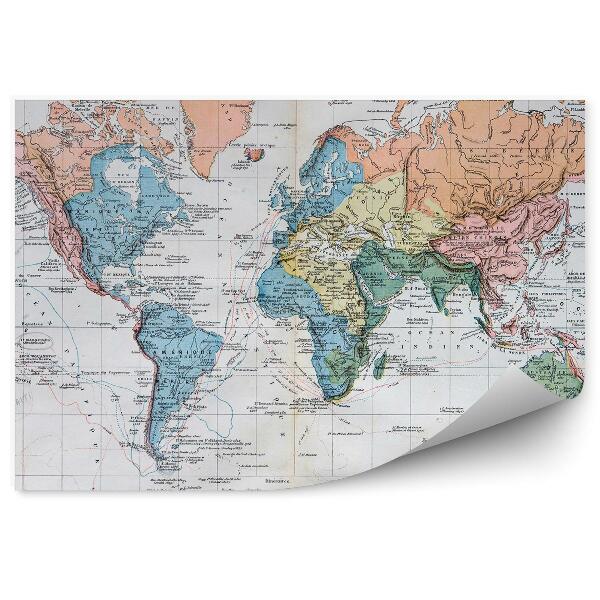 Fotótapéta Régi expedíciós világtérkép