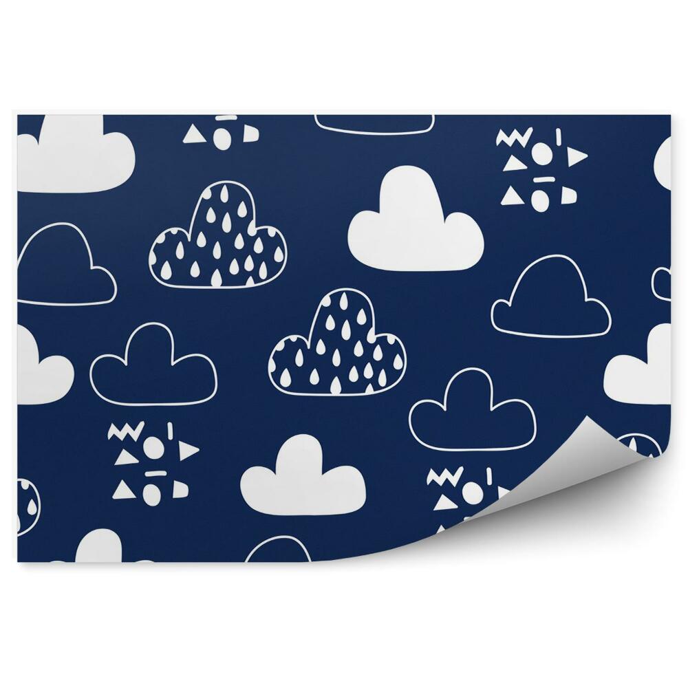 Fotótapéta Fehér felhők sötétkék alapon