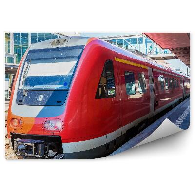 Fotótapéta Red train müncheni pályaudvar