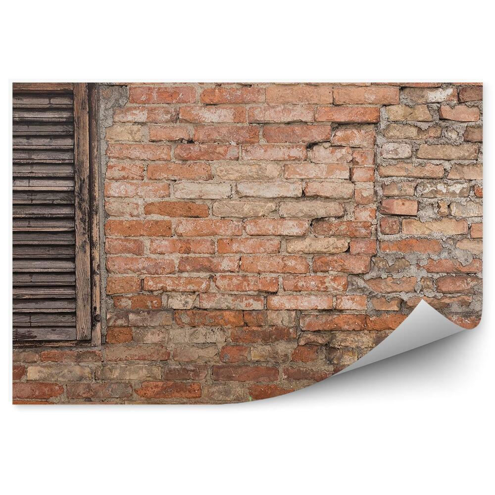 Fotótapéta Régi téglafal és fa redőny