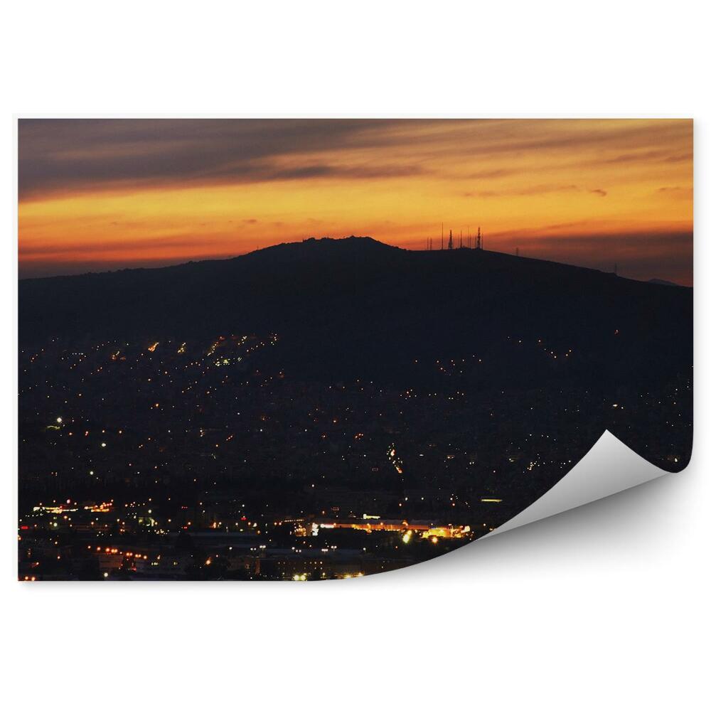 Kép tapéta Panorámás kilátás az athéni naplemente fényeire