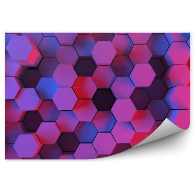 Fotótapéta 3D-s minta színes rózsaszín kék domború kockák