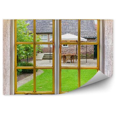 Fotótapéta A kert a ház mellett az ablakon kívül