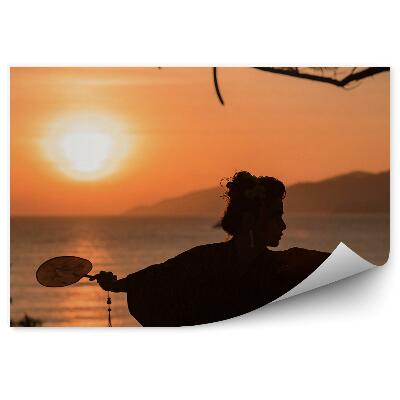 Modern fotótapéta Gésa tánc kimonó nő vízi természet