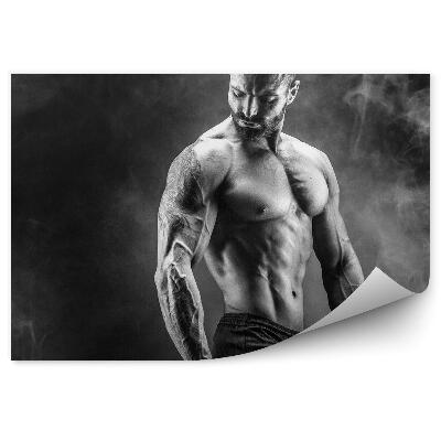 Fali poszter tapéta Izmos félmeztelen férfi súlyok