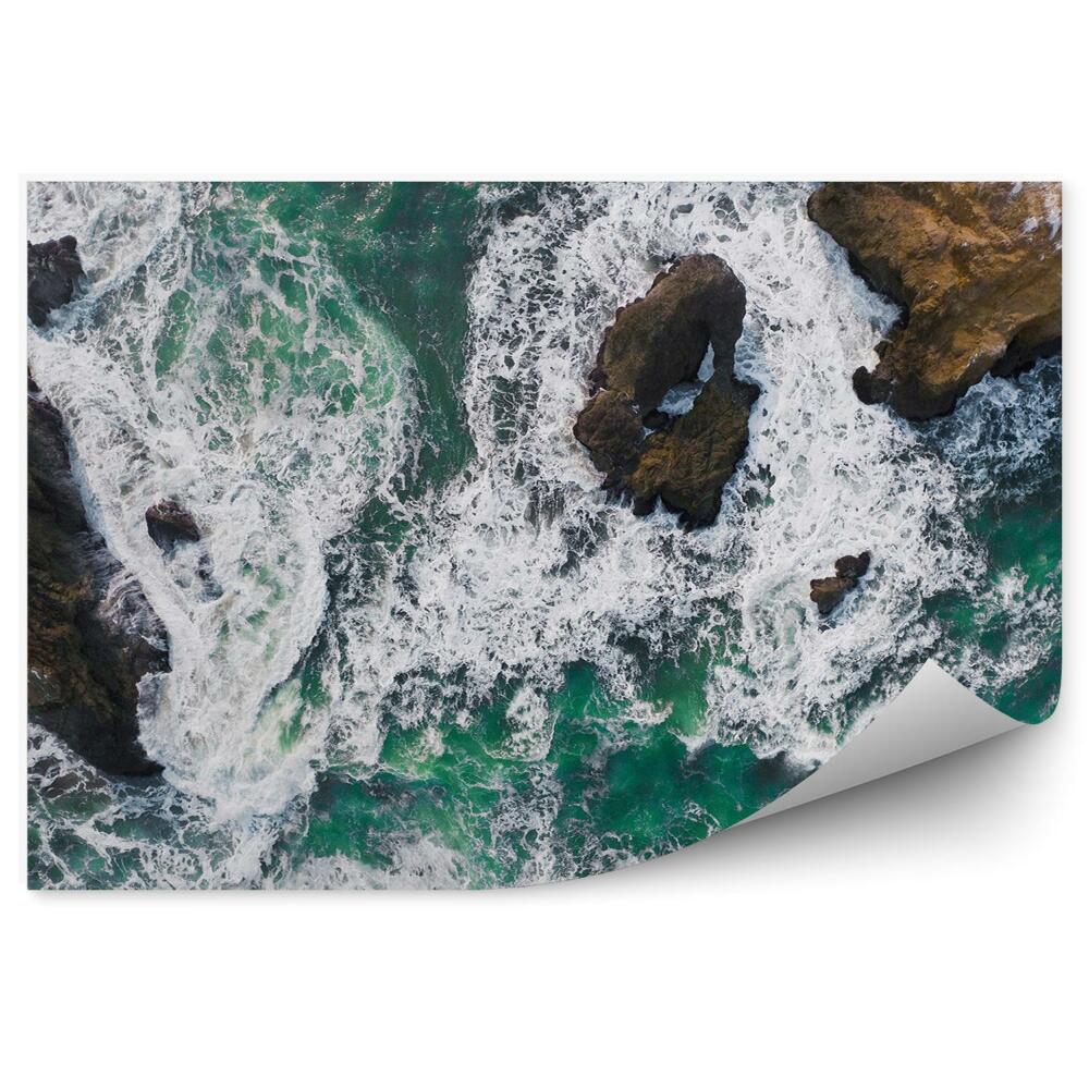 Öntapadó fotótapéta Rocks óceán légi felvétel sziget