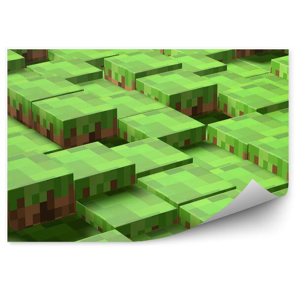 Öntapadó fotótapéta Pixel kocka föld mintás játék