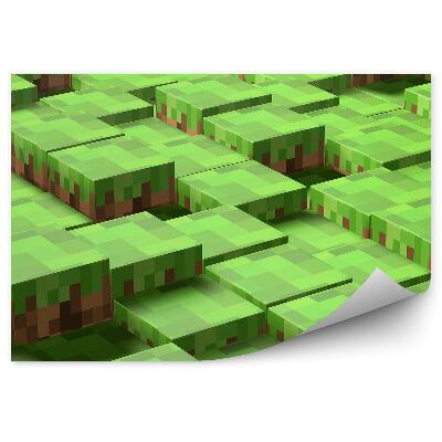 Öntapadó fotótapéta Pixel kocka föld mintás játék