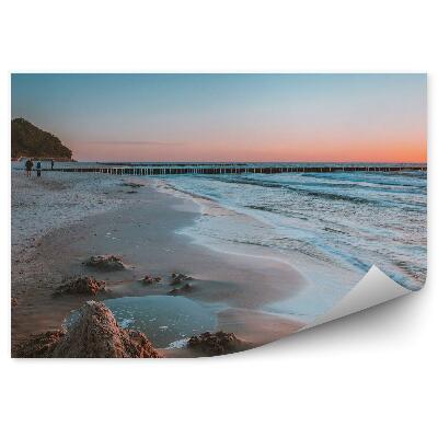 Fotótapéta Hullámok tenger homok partján napfény