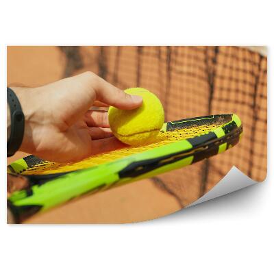 Fotótapéta Teniszütő labdapálya kéz