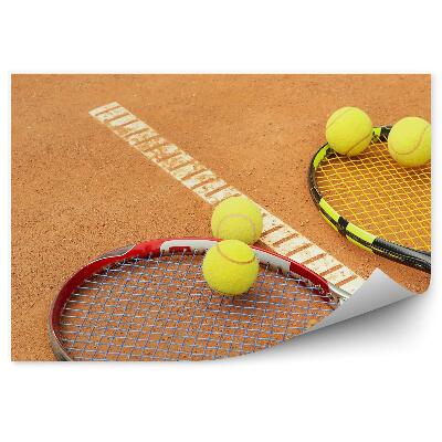 Fotótapéta Teniszütők és labdák a pályán