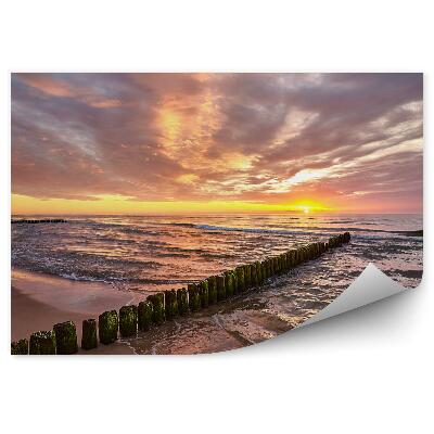 Fotótapéta Viharos tenger habos homok felhők az égen