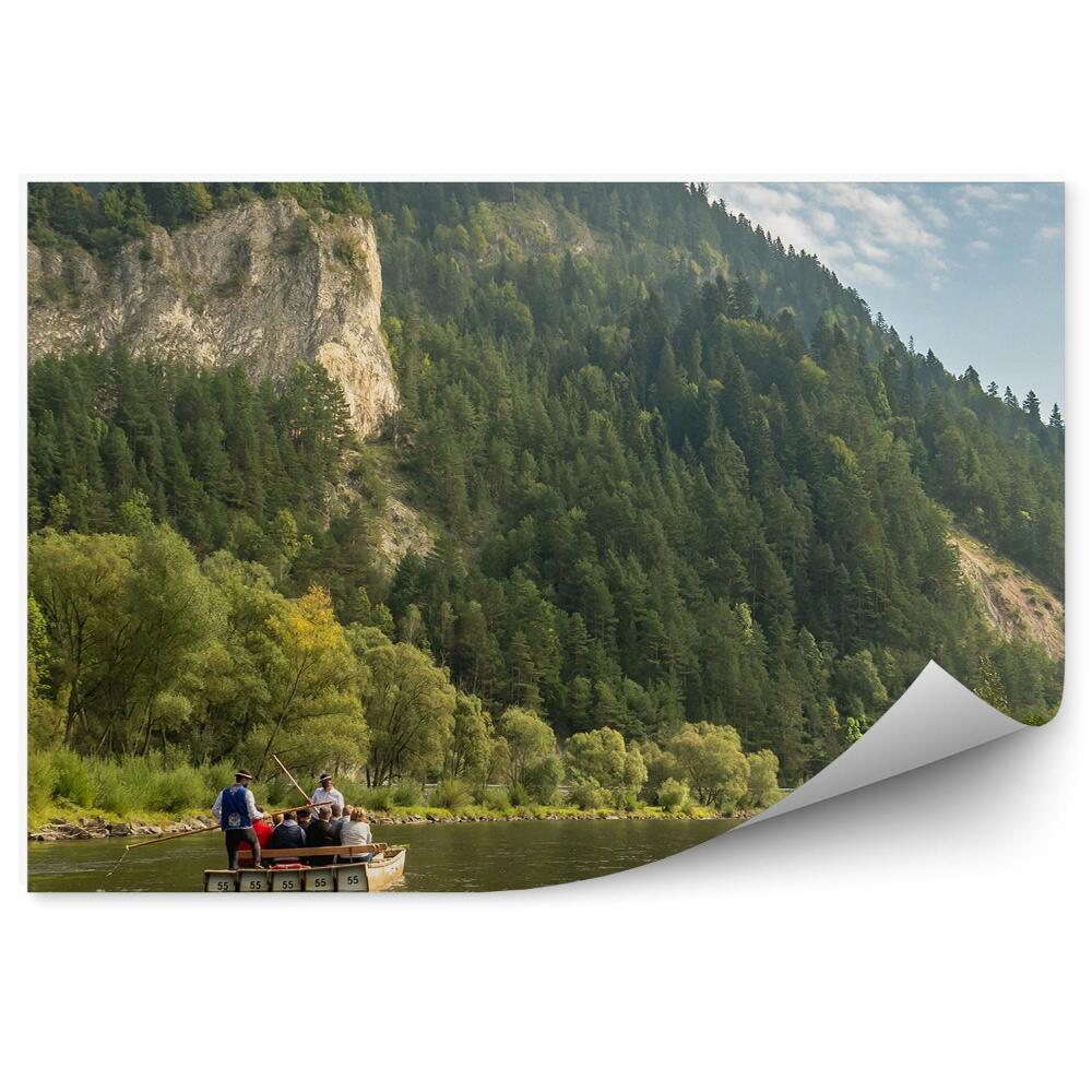 Öntapadós fotótapéta Kilátás a Pieniny-hegységre rafting le a Dunajec folyón