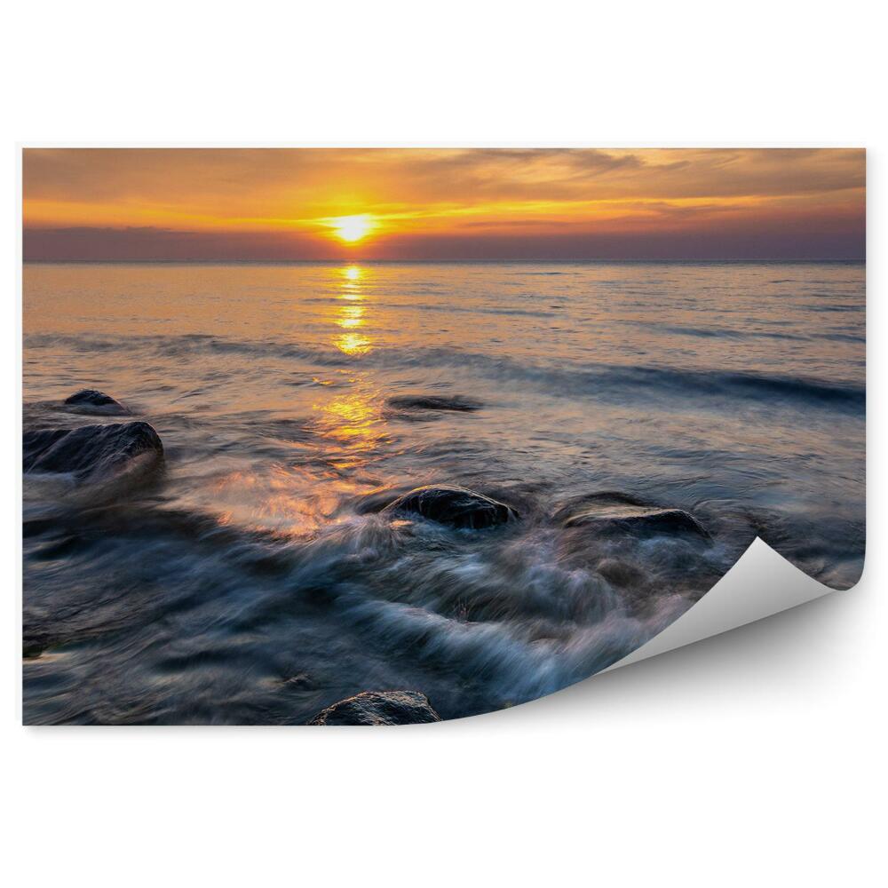 Fotótapéta Tengeri hullámok sziklák partja