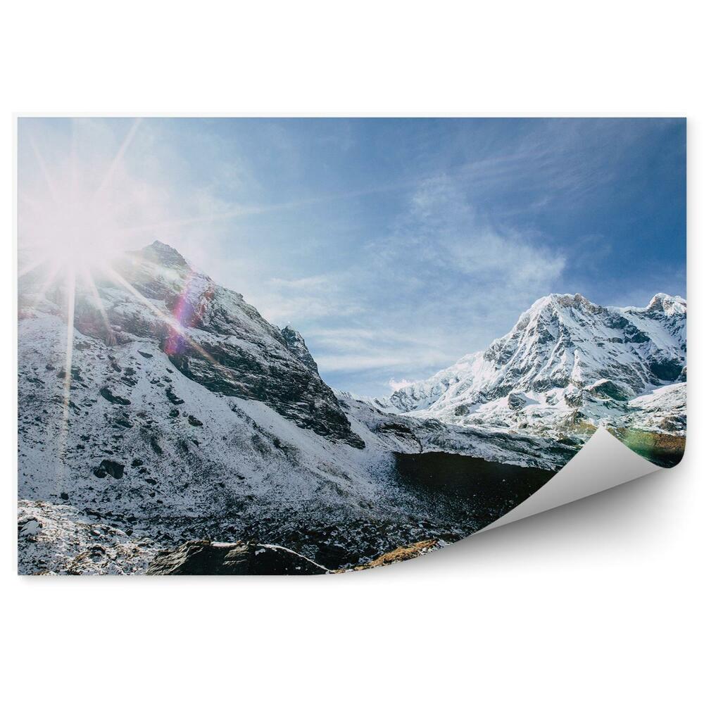 Öntapadós fotótapéta A nap süt a Himalája csúcsai felett