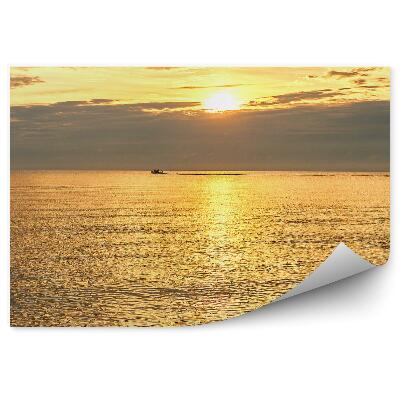 Fotótapéta Balti-tenger vízfelhők a narancssárga égen