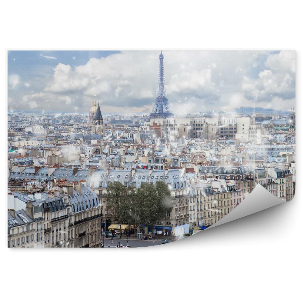 Poszter tapéta légi felvétel Párizsról
