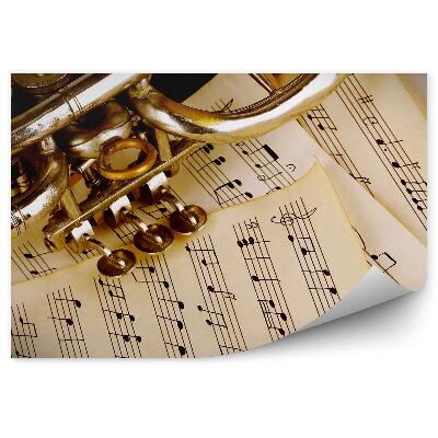Öntapadós fotótapéta falra harsona kotta dal hegedű kulcs kottafüzér