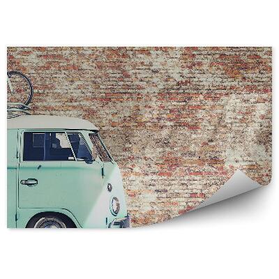 Fotótapéta Téglafal és zöld furgon