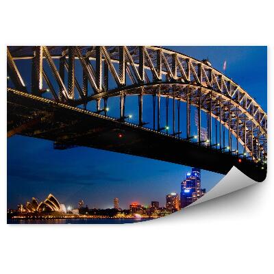 Poszter tapéta felhőkarcolók hidak felhőkarcolók óceán fényei ég